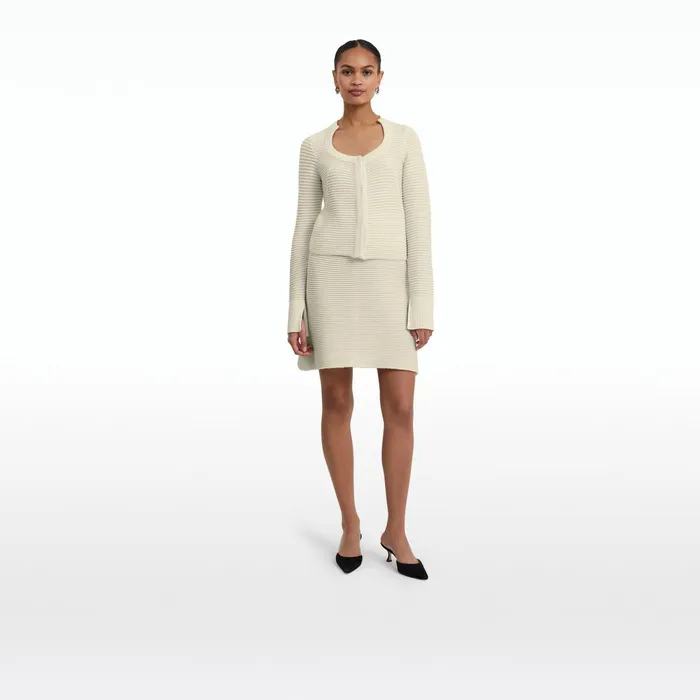 Safiyaa Karlotta Ivory Crochet Jacket Women Knitwear