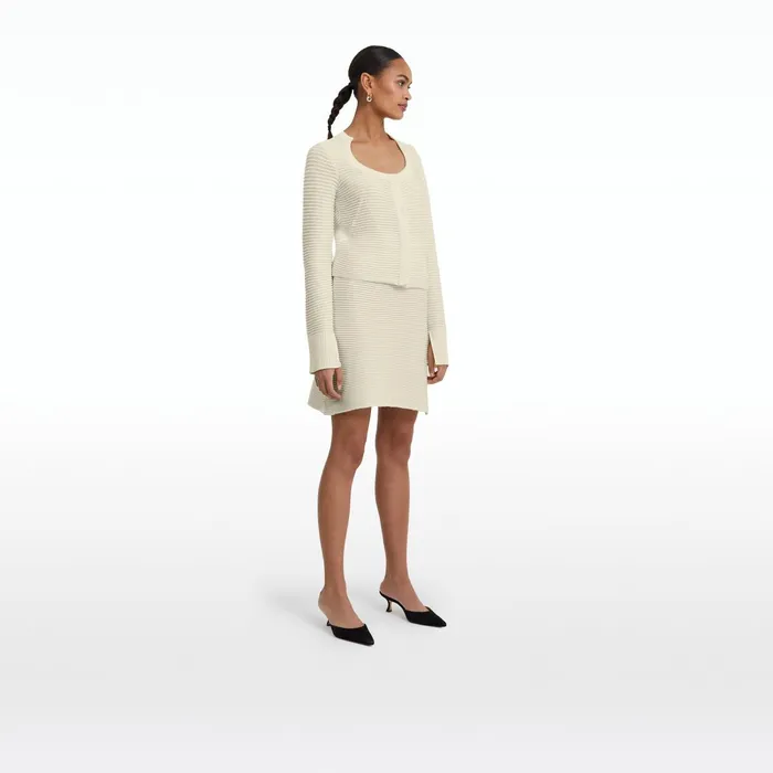 Safiyaa Karlotta Ivory Crochet Jacket Women Knitwear