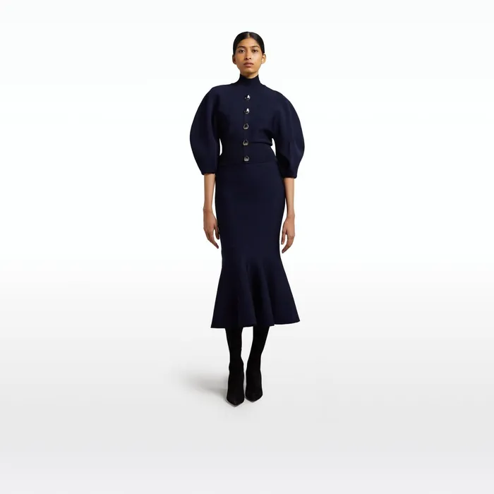 Safiyaa Kimberley Navy Knit Skirt Women Knitwear