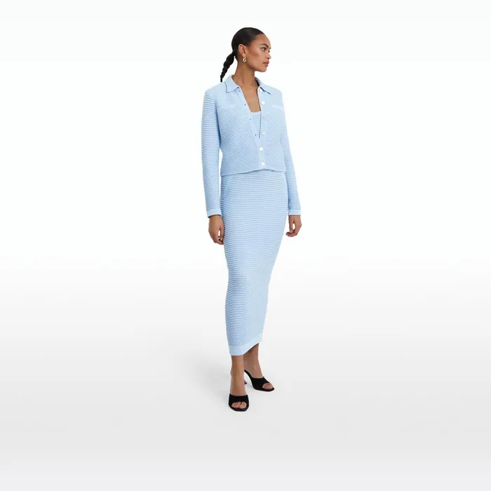 Safiyaa Klaudette Azurra Crochet Midi Dress Women Dresses