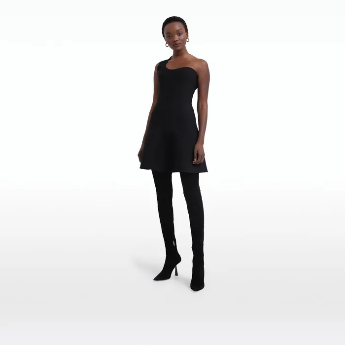 Safiyaa Klem Black Short Knit Dress Women Dresses