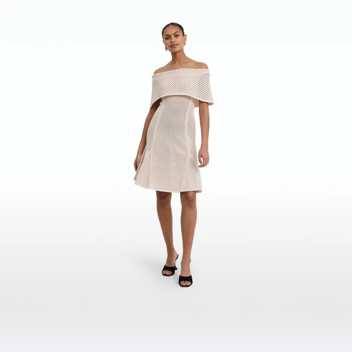 Safiyaa Kole Nouvelle Peach Knit Short Dress Women Dresses