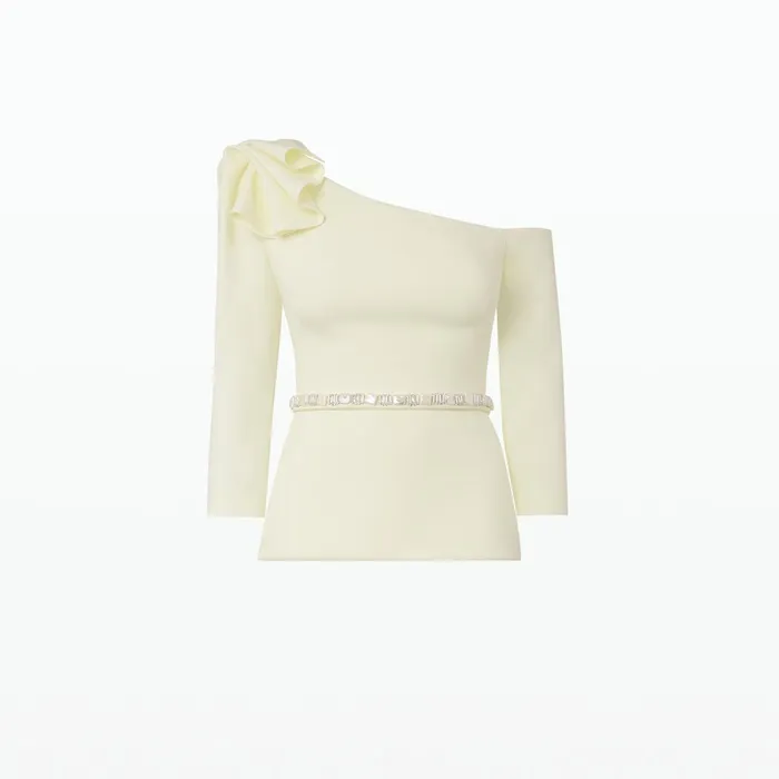 Safiyaa Kresta Sorbet Top With Embroidered Belt Women Tops