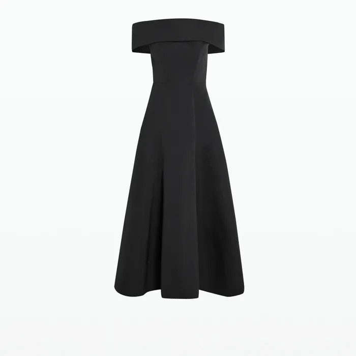 Safiyaa Kristiana Black Midi Dress Women Dresses