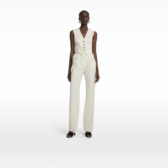 Safiyaa Lana Ivory Waistcoat Women Tops
