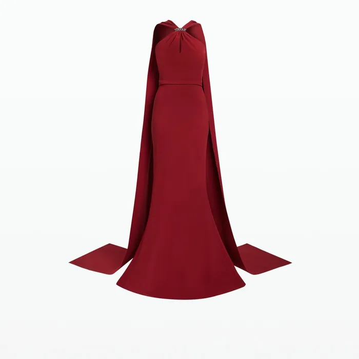 Safiyaa Lilien Rhubarb Long Dress With Embroidery Women Dresses