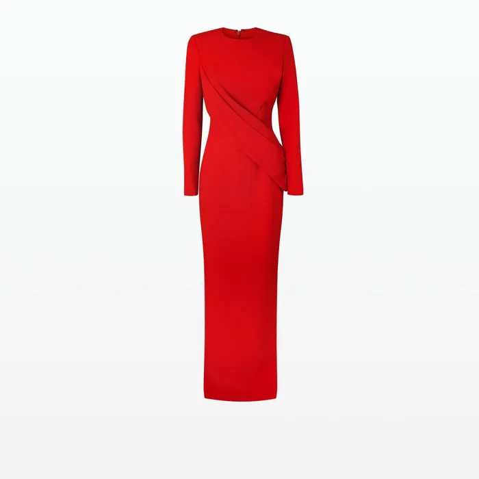 Safiyaa Louna Scarlet Red Long Dress Women Dresses