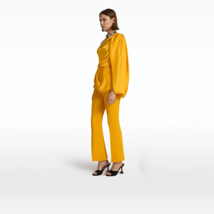 Safiyaa Mari Ochre Trousers Women Trousers