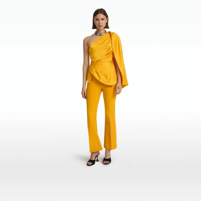 Safiyaa Mari Ochre Trousers Women Trousers