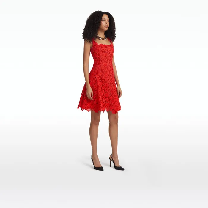 Safiyaa Marrie Lacquer Red Short Dresses Women Dresses