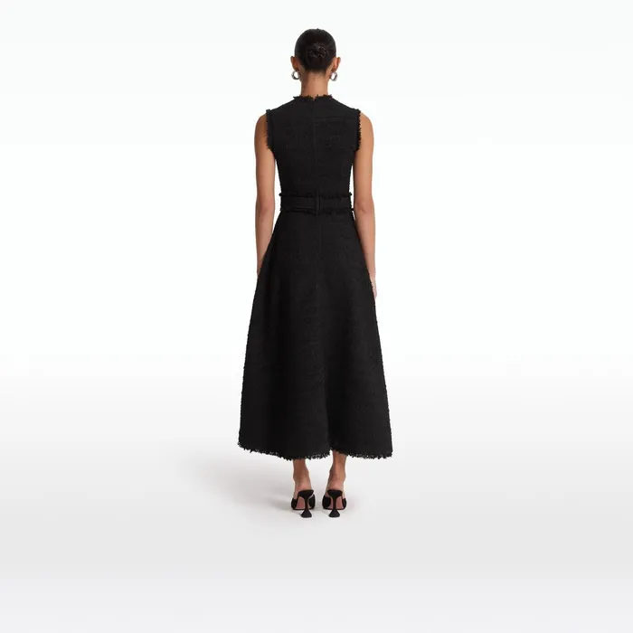 Safiyaa Mary Black Midi Dress Women Dresses