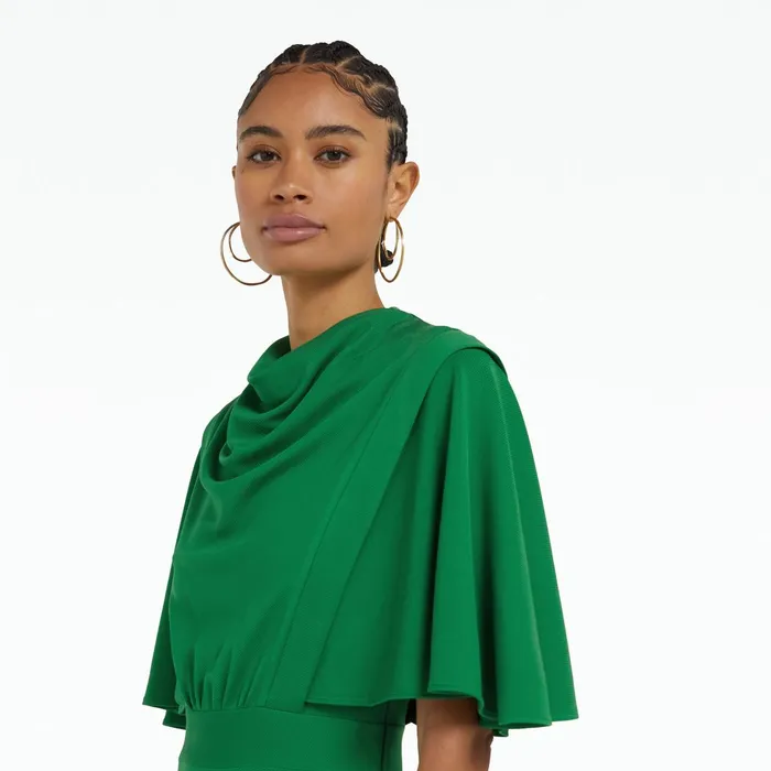 Safiyaa Miranda Jewel Green Midi Dress Women Dresses