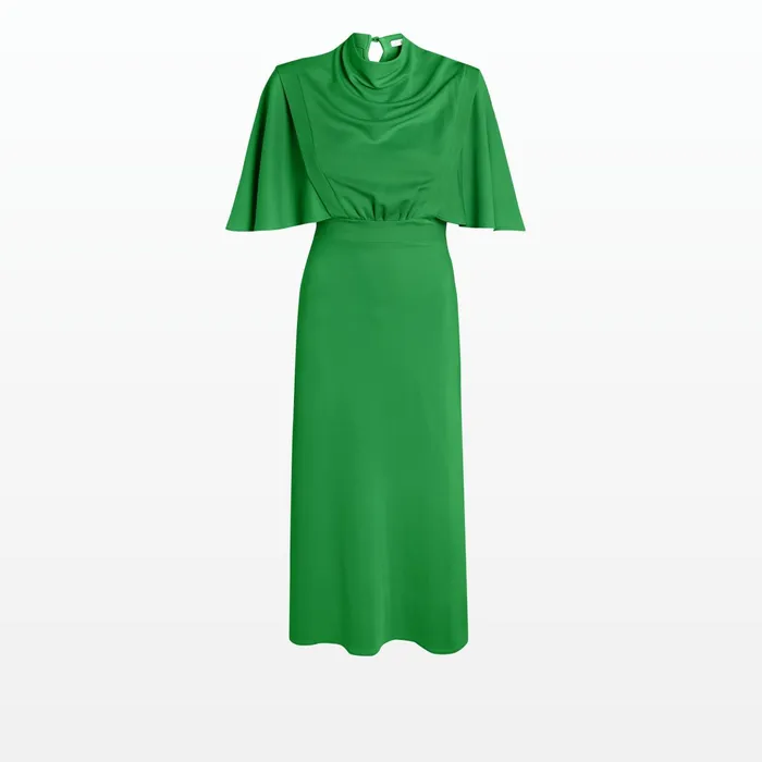 Safiyaa Miranda Jewel Green Midi Dress Women Dresses