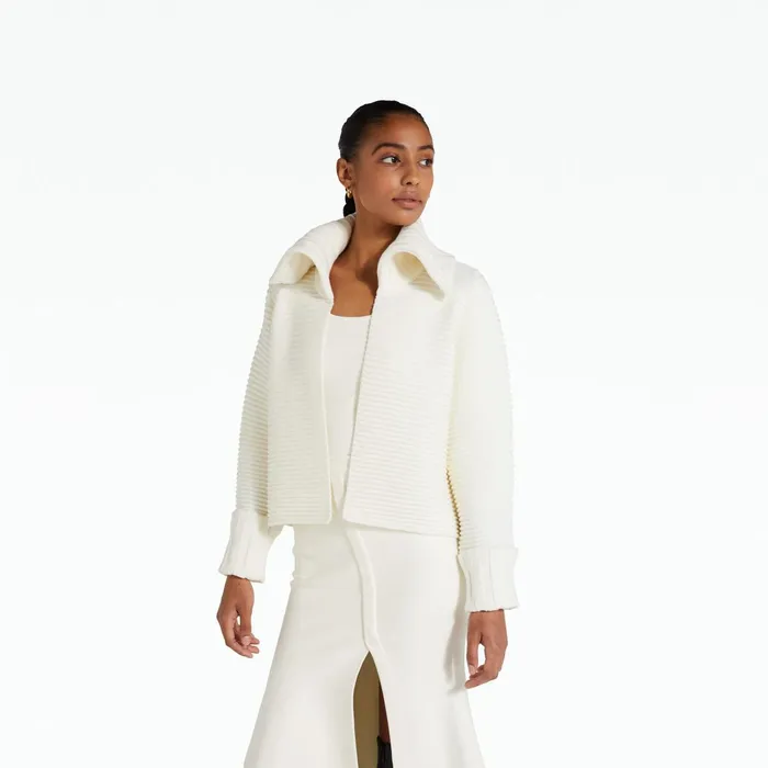 Safiyaa Mirielle Ivory Knit Cadigan Women Knitwear