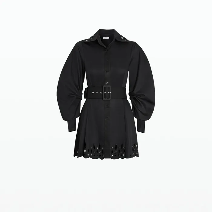 Safiyaa Oksana Black Cotton and Silver Short Dress Women Dresses