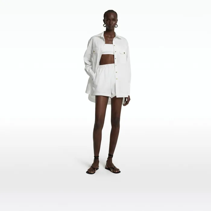 Safiyaa Oliver Ivory Shorts Women Trousers