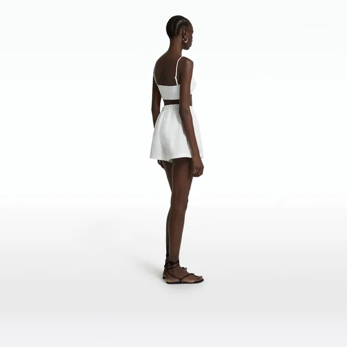Safiyaa Oliver Ivory Shorts Women Trousers