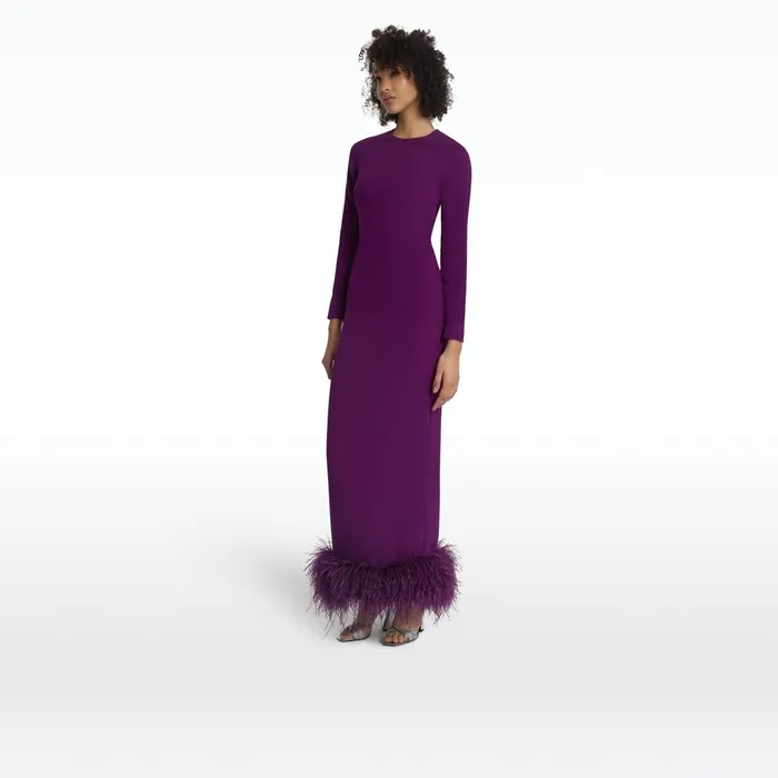Safiyaa Paignita Currant Long Dress Women Dresses
