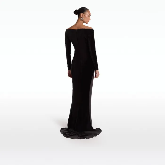 Safiyaa Pazienza Black Long Dress Women Dresses