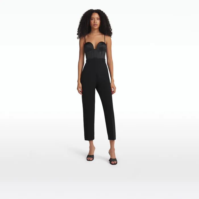 Safiyaa Poli Black Top Women Tops