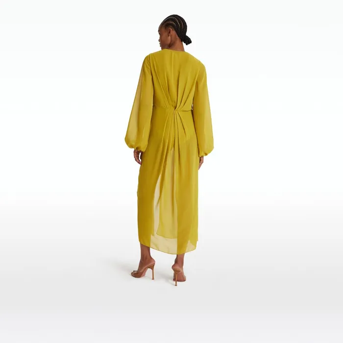 Safiyaa Prova Chartreuse Midi Dress Women Swimwear