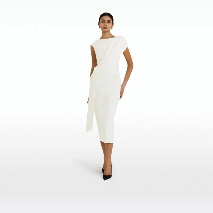 Safiyaa Regina Ivory Midi Dress Women Dresses