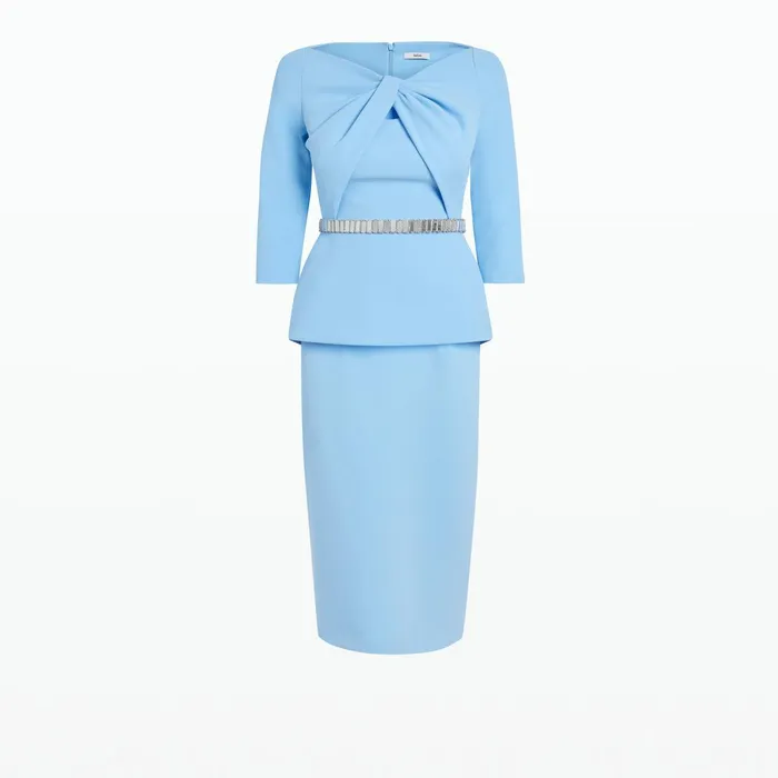 Safiyaa Rildanna Vista Midi Dress With Embroidered Belt Women Dresses