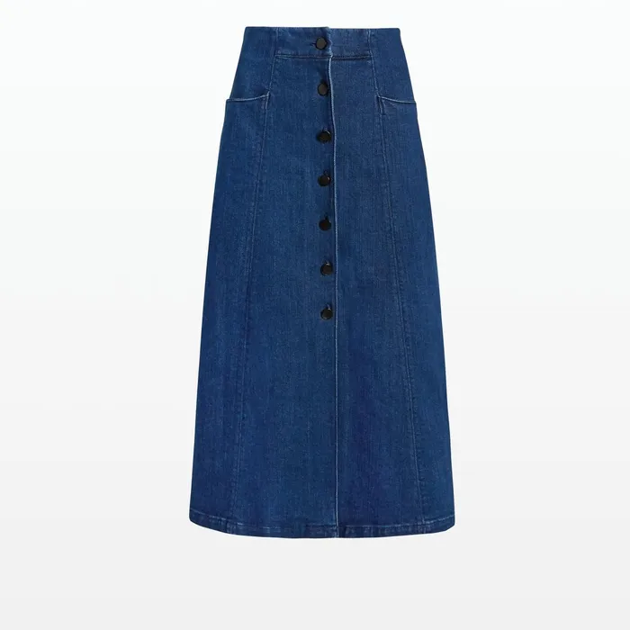 Safiyaa Rochelle Blue Denim Skirt Women Skirts