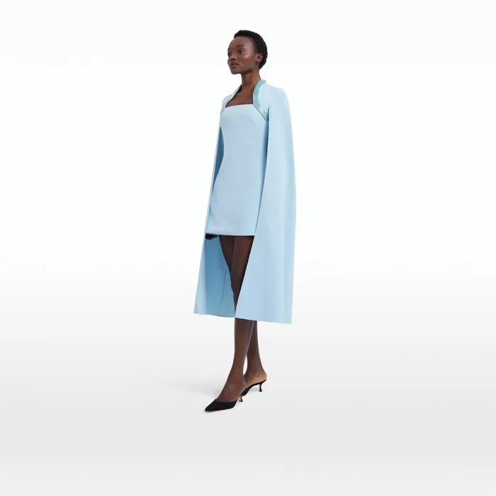 Safiyaa Rohanna Pale Blue and Turquoise Short Dress Women Dresses