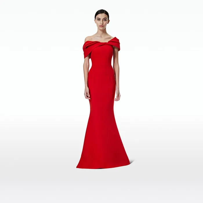 Safiyaa Rossa Dazzling Red Long Dress Women Dresses