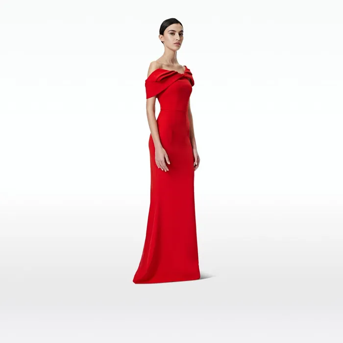 Safiyaa Rossa Dazzling Red Long Dress Women Dresses