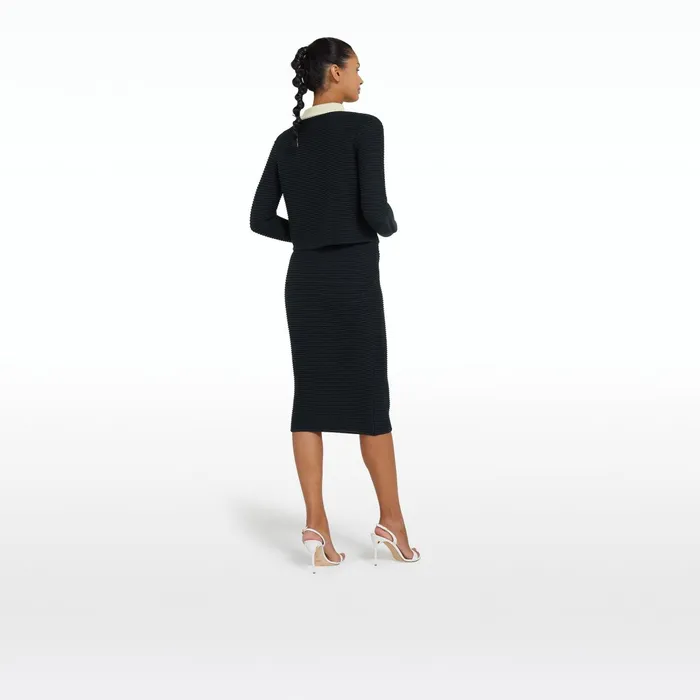 Safiyaa Sabah Navy Crochet Skirt Women Knitwear