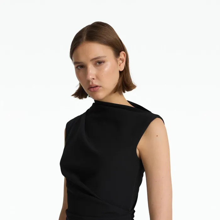 Safiyaa Salena Black Midi Dress Women Dresses
