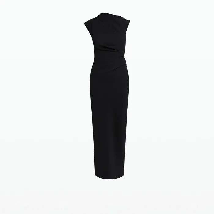 Safiyaa Salena Black Midi Dress Women Dresses