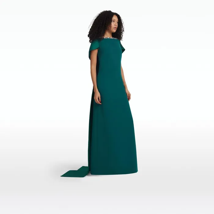 Safiyaa Sallie Alpine Green Embroidered Long Dress Women Dresses