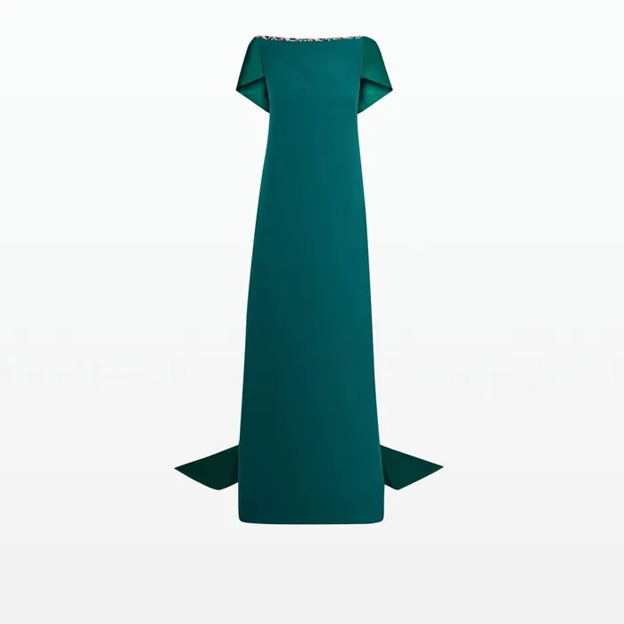 Safiyaa Sallie Alpine Green Embroidered Long Dress Women Dresses