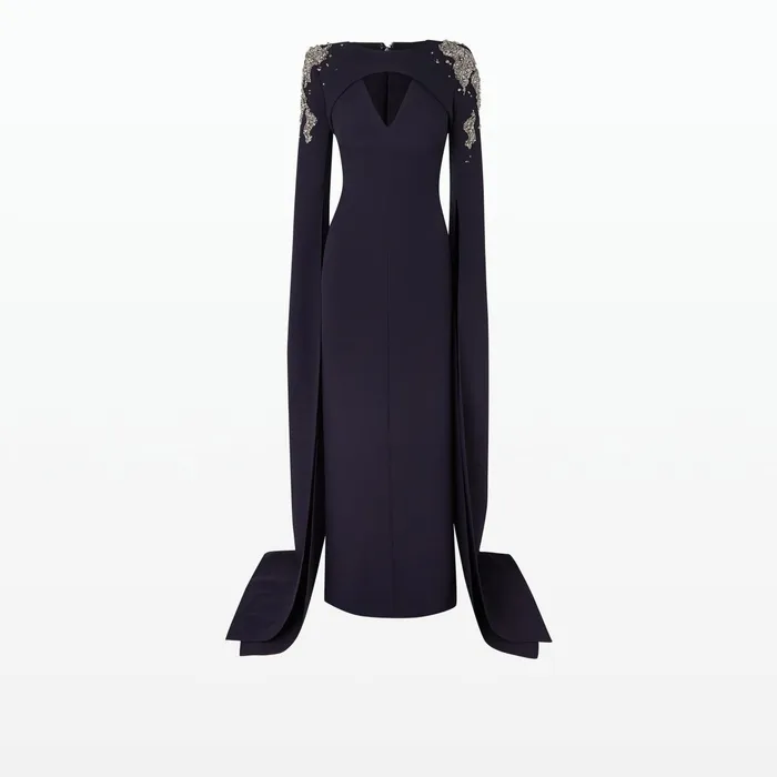 Safiyaa Sarita Midnight Navy Long Dress Women Dresses