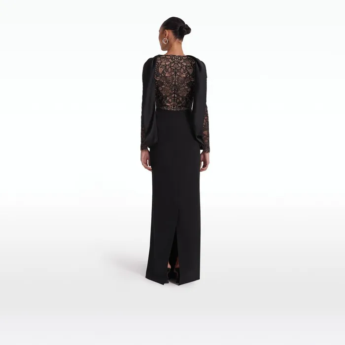 Safiyaa Serryna Black Long Dress Women Dresses