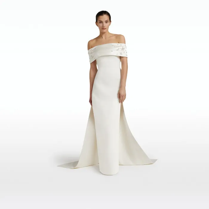 Safiyaa Shinan Ivory Long Dress Women Dresses