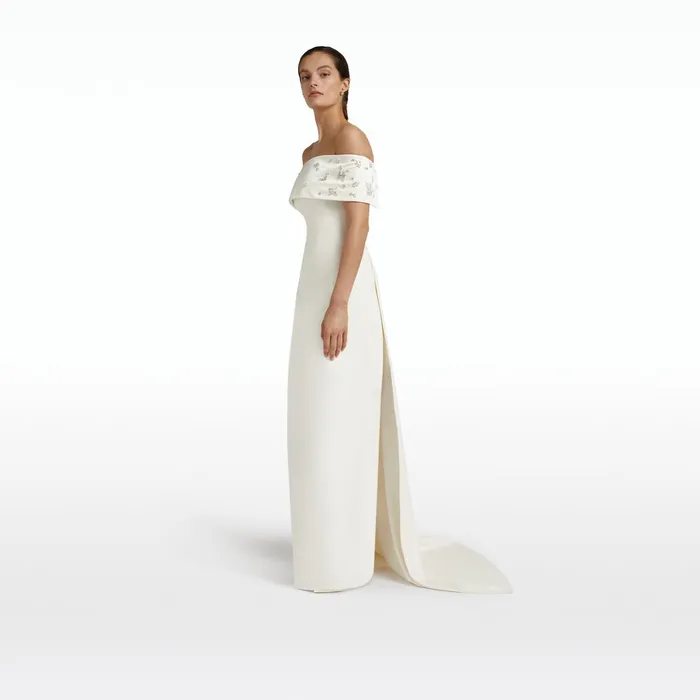 Safiyaa Shinan Ivory Long Dress Women Dresses