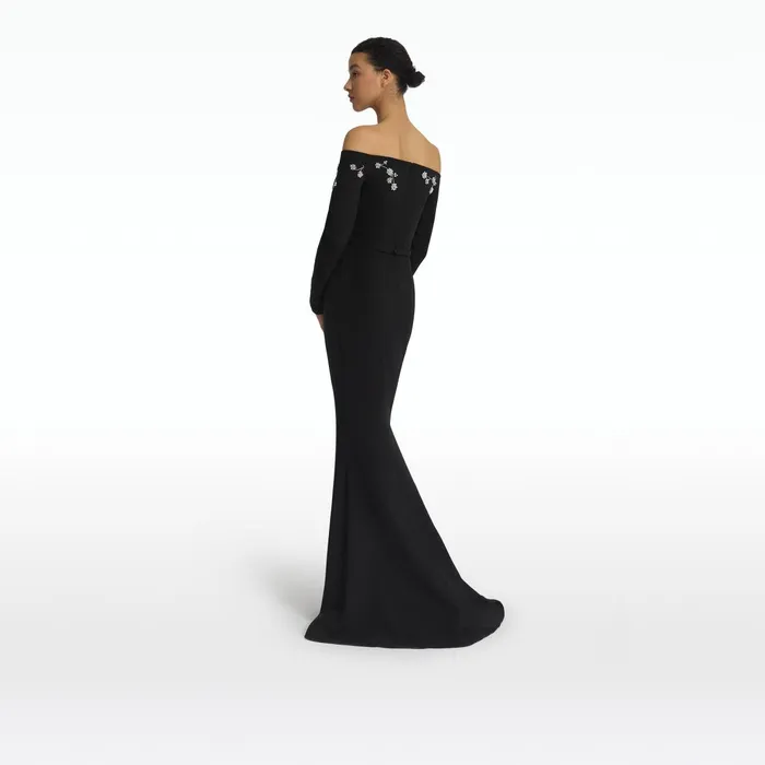 Safiyaa Sonya Black Long Dress Women Dresses