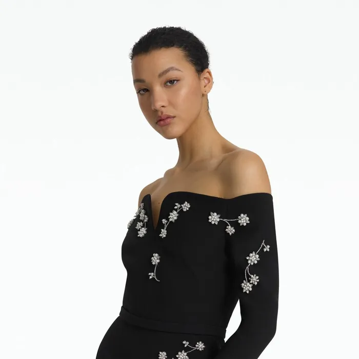Safiyaa Sonya Black Long Dress Women Dresses