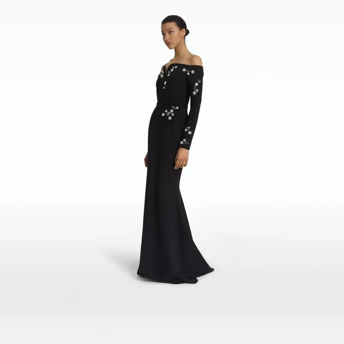 Safiyaa Sonya Black Long Dress Women Dresses