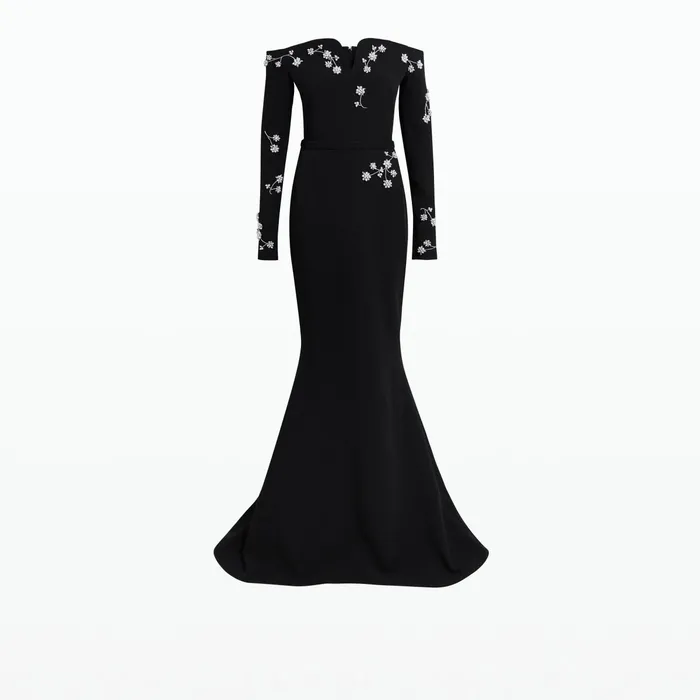 Safiyaa Sonya Black Long Dress Women Dresses