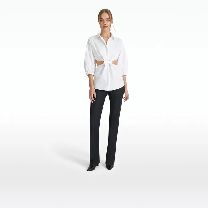 Safiyaa Stella White Cotton Shirt Women Tops