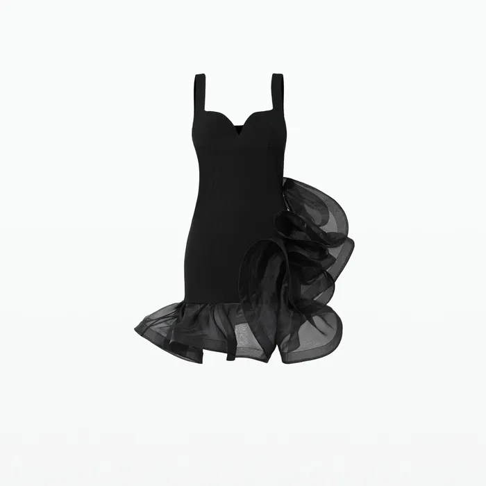 Safiyaa Tenaya Black Short Dress Women Dresses