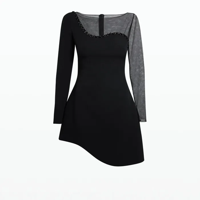 Safiyaa Tetlea Black Short Dress Women Dresses