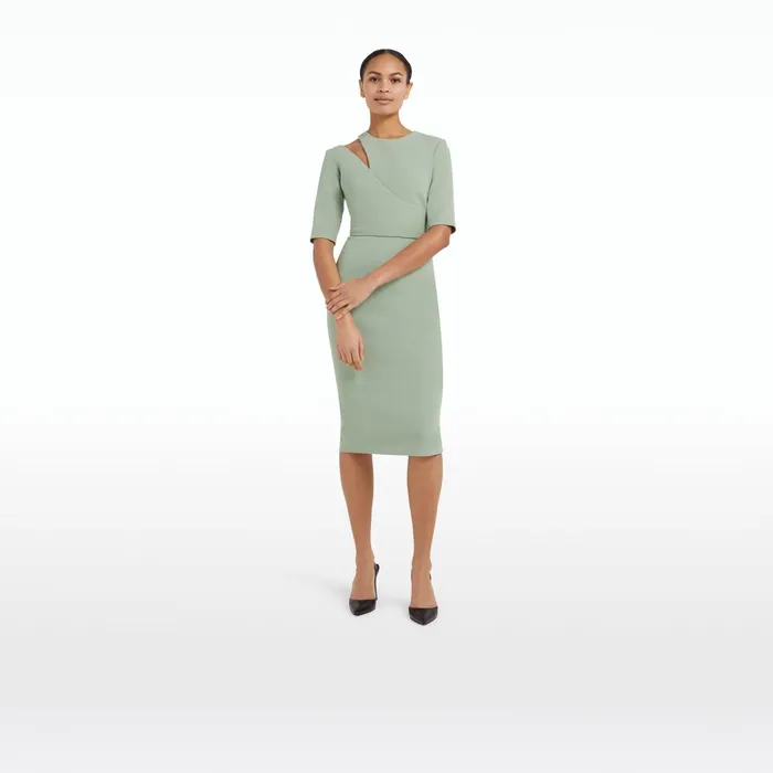 Safiyaa Thara Smoke Midi Dress Women Dresses