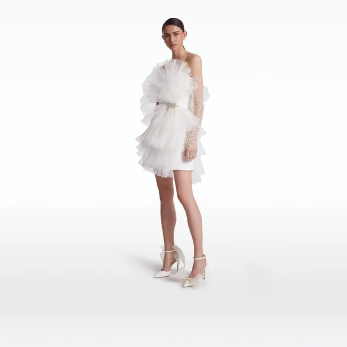 Safiyaa Tissy Ivory Short Dress Women Dresses