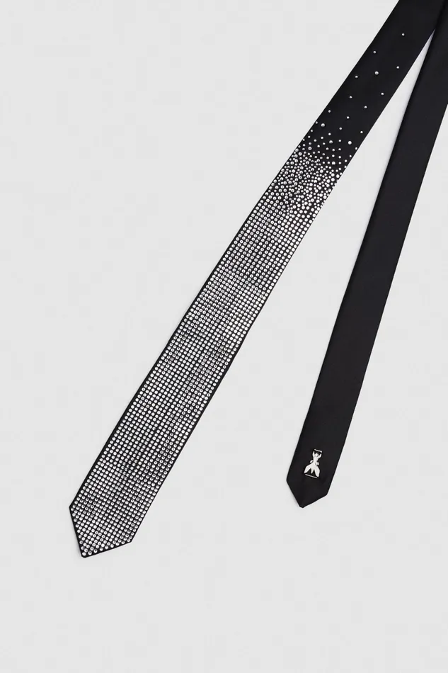 Scarves Women Patrizia Pepe Rhinestone Tie Blackshiny Crystal